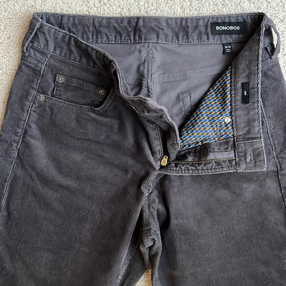 Bonobos 30x32 Mens Corduroy 5-Pocket Pants (Grey)
